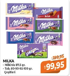 Milka Çeşitleri 80-87,5-90-92-100 gr
