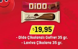 Ülker Dido Çikolatalı Gofret 35 gr/Laviva Çikolata 35 gr