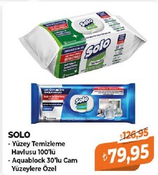 Solo Yüzey Temizleme Havlusu 100'lü/Aquablock 30'lu Cam Yüzeylere Özel