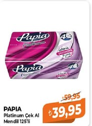 Papia Platinum Çek Al Mendil 125'li