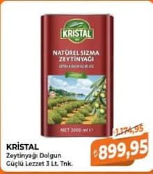 Kristal Dolgun Güçlü Lezzet Zeytinyağı 3 lt