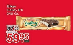 Ülker Halley Çikolata Kaplı Bisküvi 240 gr