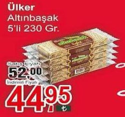 Ülker Altınbaşak 46 gr 5'li Paket Light Yulaflı Kraker