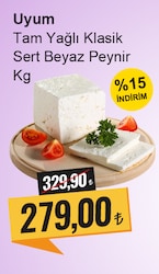 Uyum Tam Yağlı Klasik Sert Beyaz Peynir kg