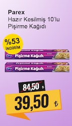 Parex Natura Ağartılmamış Organik Hazır Kesilmiş 10'lu Pişirme Kağıdı