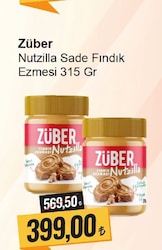 Züber Nutzilla Sade Fındık Ezmesi 315 gr