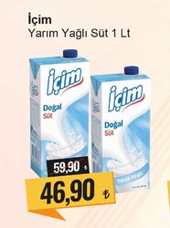 İçim Yarım Yağlı Süt 1 lt