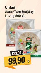 Untad Sade/Tam Buğdaylı Lavaş 560 gr