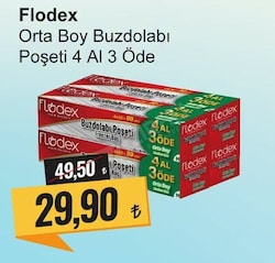 Flodex Orta Boy Buzdolabı Poşeti 4 Al 3 Öde
