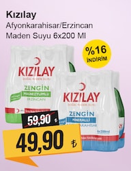 Kızılay Afyonkarahisar/Erzincan Maden Suyu 6x200 ml
