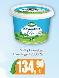 Sütaş Kaymaksız Kova Yoğurt 2000 gr