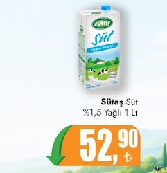 Sütaş %1,5 Yağlı Süt 1 lt