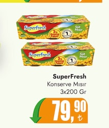 Superfresh Konserve Mısır 3x200 gr