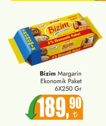 Bizim Paket Margarin 6x250 gr
