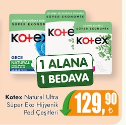 Kotex Natural Ultra Süper Eko Hijyenik Ped Çeşitleri