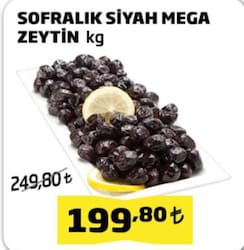 Sofralık Siyah Mega Zeytin kg 