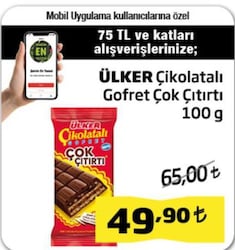 Ülker Çikolatalı Gofret Çok Çıtırtı 100 g 