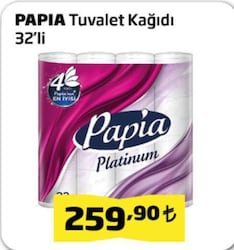 Papia 3 Katlı 32'li Tuvalet Kağıdı