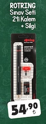 Rotring 2B Silgi + 2'li Sınav Kalemi Seti