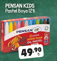 Pensan Kidz 12'li Yağlı Pastel Boya