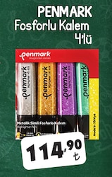 Penmark Simli 4'lü Fosforlu Kalem Seti