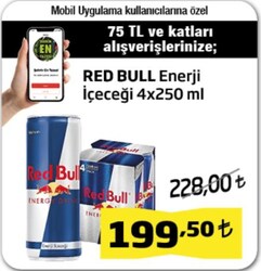 Red Bull Enerji İçeceği 4x250 ml