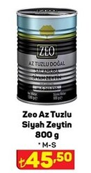 Zeo Az Tuzlu Siyah Zeytin 800 g M-S