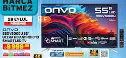 Onvo 55OV6000U 55 inç Ultra HD Android 13 Smart Led TV