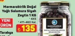Marmarabirlik Doğal Yağlı Salamura Siyah Zeytin 1 kg 4XS 411-460 Kal 
