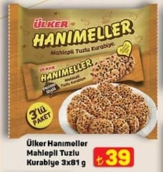 Ülker Hanımeller Mahlepli Tuzlu Kurabiye 3x81 gr
