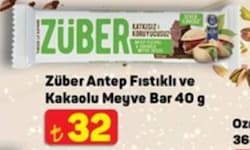 Züber Antep Fıstıklı & Kakaolu Meyveli Bar 40 gr