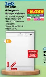 Seg SBM 4001 4 Programlı Bulaşık Makinesi
