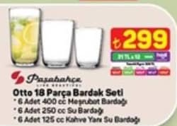 Paşabahçe Otto 96998 18 Parça Bardak Seti
