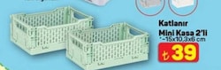 Katlanır Mini Kasa 2'li 15x10,3x1 cm 
