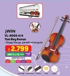Jwin VL-800S 4/4 Çantalı Parlak Ahşap Tam Boy Keman