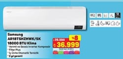 Samsung Premium AR18TSHZHWK A++ 18000 BTU Inverter Duvar Tipi Klima
