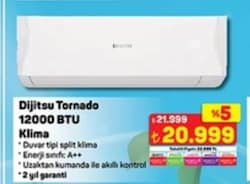 Dijitsu TORNADO12000I A++ 12000 BTU Inverter Duvar Tipi Klima