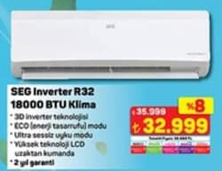 Seg R32 A++ 18000 BTU Inverter Duvar Tipi Klima