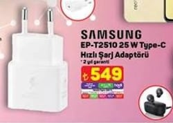 Samsung EP-T2510NWEGWW 25 W Type-C Beyaz Hızlı Şarj Adaptörü