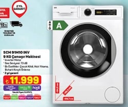 Seg SCM 91M10 INV 1000 Devir 9 kg Çamaşır Makinesi