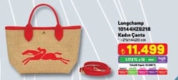 Longchamp 10144HZB218 Kadın Çanta Hasır Kırmızı