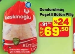 Dondurulmuş Poşetli Bütün Piliç kg 