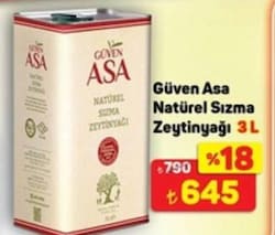 Güven Asa Natürel Sızma Zeytinyağı 3 lt