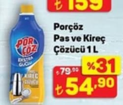 Porçöz Ekstra Güçlü Pas ve Kireç Çözücü 1 lt