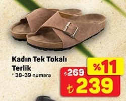 Juno Tek Tokalı Kadın Terlik Kahve