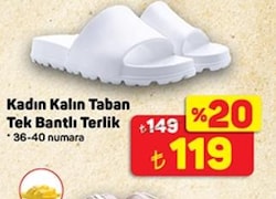 Juno Kalın Taban Tek Bantlı Kadın Terlik Siyah