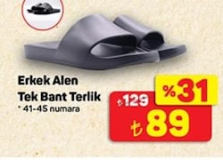 Juno Alen Tek Bant Erkek Terlik Granit