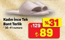 Juno İnce Tek Bant Kadın Terlik Kum Gri