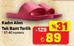 Juno Alen Tek Bant Kadın Terlik Turkuaz