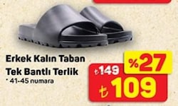 Juno Kalın Taban Tek Bantlı Erkek Terlik Granit